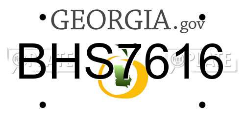 BHS7616 Georgia License Plate