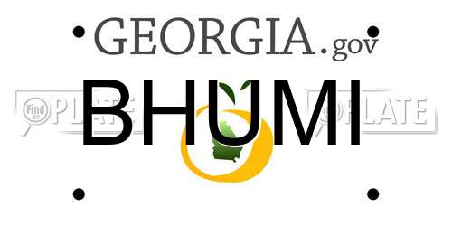 BHUMI Georgia License Plate