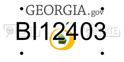BI12403 Georgia License Plate
