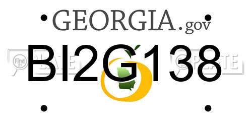 BI2G138 Georgia License Plate