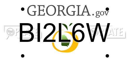 BI2L6W Georgia License Plate
