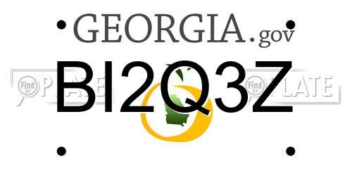 BI2Q3Z Georgia License Plate