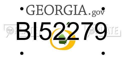 BI52279 Georgia License Plate