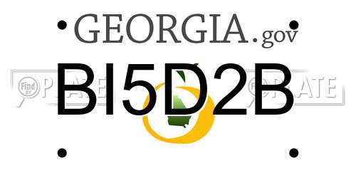 BI5D2B Georgia License Plate