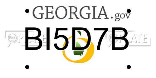 BI5D7B Georgia License Plate
