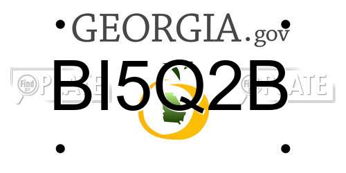 BI5Q2B Georgia License Plate