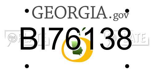 BI76138 Georgia License Plate