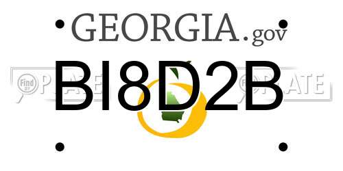 BI8D2B Georgia License Plate