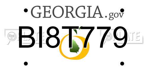 BI8T779 Georgia License Plate