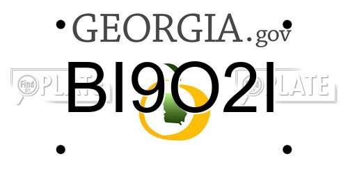 BI9O2I Georgia License Plate