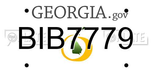 BIB7779 Georgia License Plate