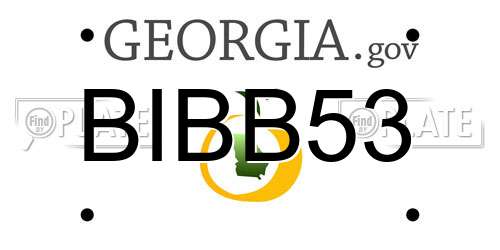 BIBB53 Georgia License Plate