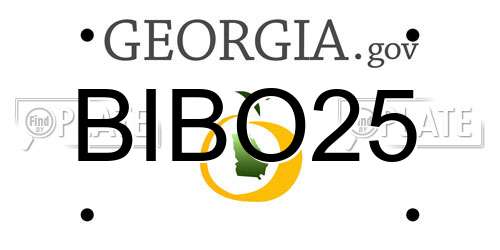 BIBO25 Georgia License Plate