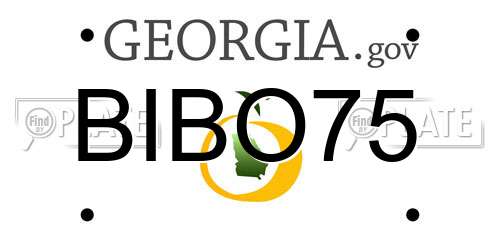BIBO75 Georgia License Plate