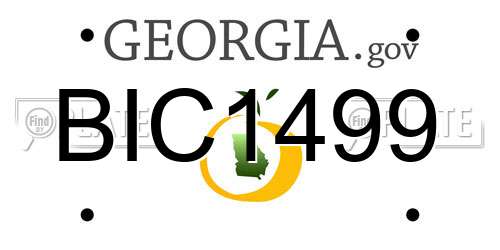 BIC1499 Georgia License Plate