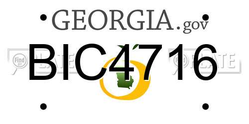 BIC4716 Georgia License Plate