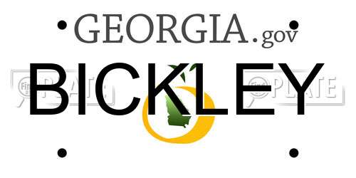 BICKLEY Georgia License Plate