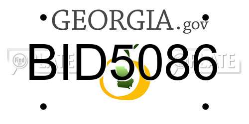 BID5086 Georgia License Plate
