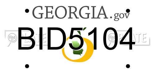 BID5104 Georgia License Plate