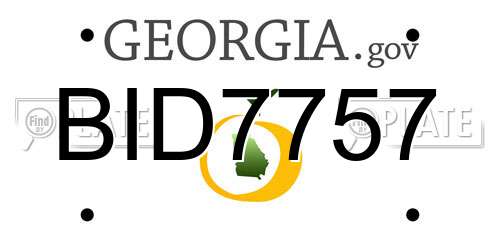 BID7757 Georgia License Plate