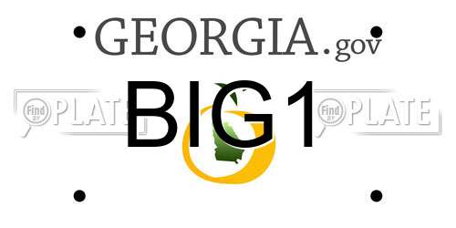 BIG1 Georgia License Plate