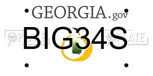 BIG34S Georgia License Plate