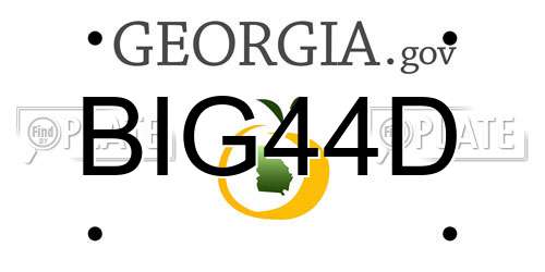 BIG44D Georgia License Plate