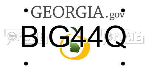 BIG44Q Georgia License Plate