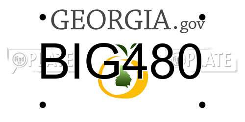 BIG480 Georgia License Plate