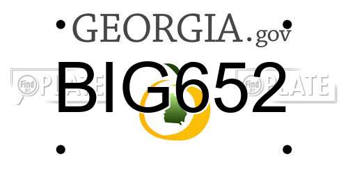 BIG652 Georgia License Plate