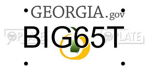 BIG65T Georgia License Plate