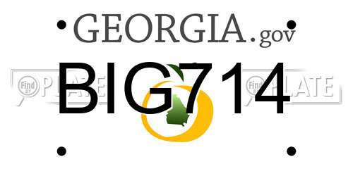 BIG714 Georgia License Plate