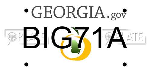 BIG71A Georgia License Plate