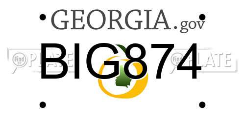 BIG874 Georgia License Plate