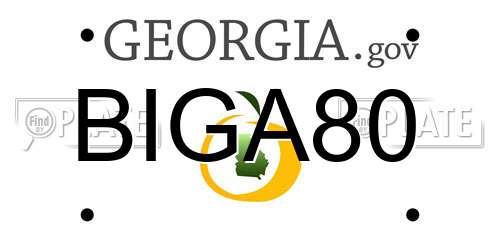 BIGA80 Georgia License Plate