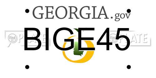 BIGE45 Georgia License Plate