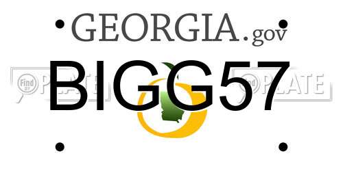 BIGG57 Georgia License Plate