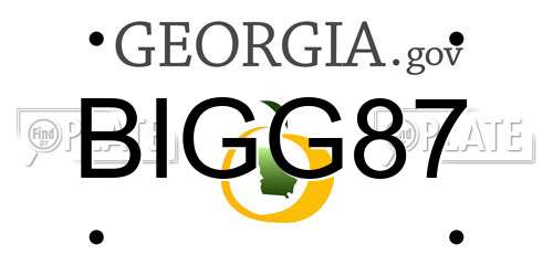 BIGG87 Georgia License Plate