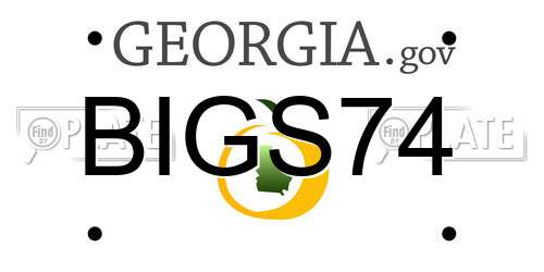 BIGS74 Georgia License Plate
