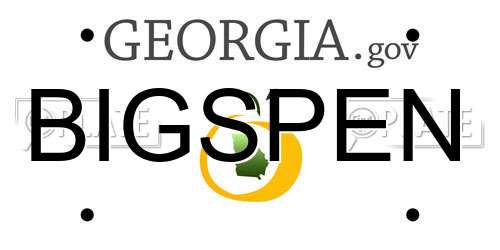 BIGSPEN Georgia License Plate