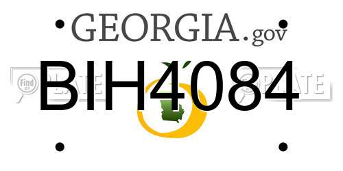 BIH4084 Georgia License Plate