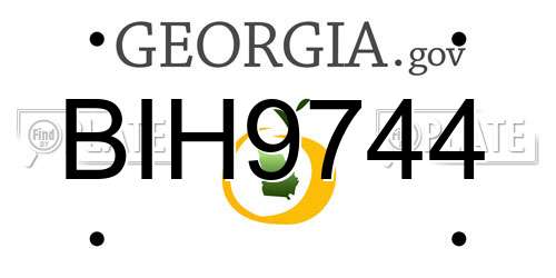 BIH9744 Georgia License Plate