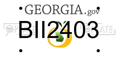 BII2403 Georgia License Plate