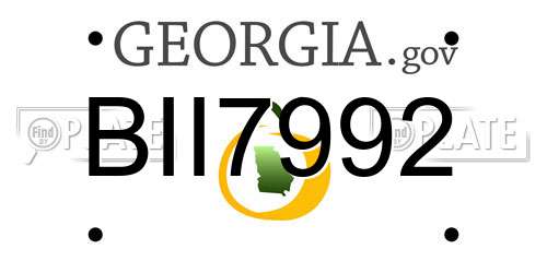 BII7992 Georgia License Plate