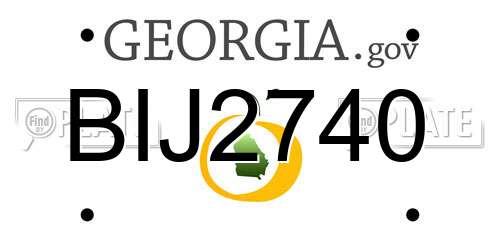 BIJ2740 Georgia License Plate