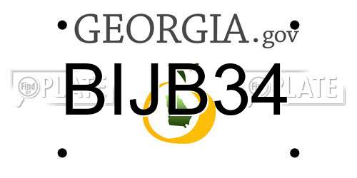 BIJB34 Georgia License Plate