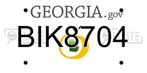 BIK8704 Georgia License Plate