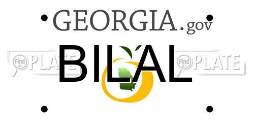 BILAL Georgia License Plate