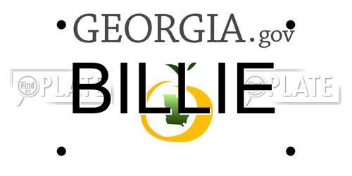 BILLIE Georgia License Plate