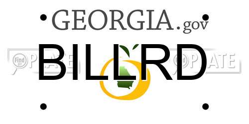 BILLRD Georgia License Plate
